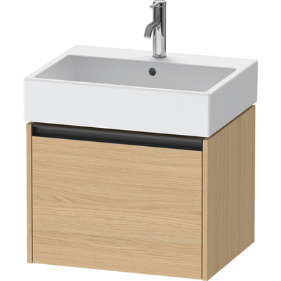 Duravit Ketho 2 meuble sous-lavabo avec 1 tiroir 58,4x46x44cm avec poignée anthracite chêne naturel mat