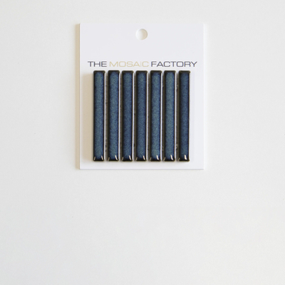SAMPLE The Mosaic Factory Sevilla carreau de mosaïque 1,2x9,2x0,8cm pour mur kitkat mini finger Céramique Brillant Azur-Bleu-Moucheté