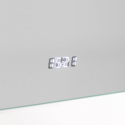 BRAUER Exclusive Line Clock Miroir 100x70cm avec éclairage et horloge aluminium