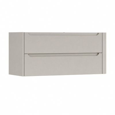 H&R Badmeubelen Juice Meuble sous vasque - 120x45x50cm - coin droit arrondi - 2 tiroirs - poignée intégrée - beige mat