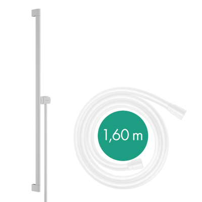 Hansgrohe Unica Glijstang S Puro - 90cm easy slide en isiflex - doucheslang - 160cm - mat wit