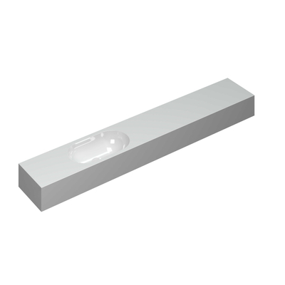 INK Nice Day Plateau de lave-mains - 120x20x10cm - lavabo à gauche - 0 trous de robinet - cuve ovale - polystone blanc brillant