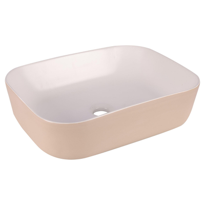 Differnz ZENA Vasque à poser - 48x38x13cm - céramique - beige/blanc