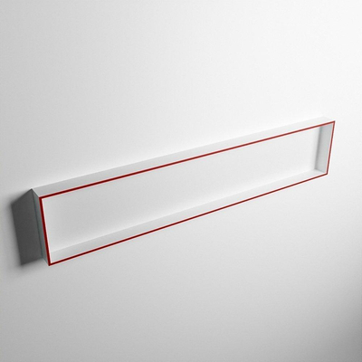 Mondiaz Easy nis 29.5x149.5x8cm voor Inbouw/opbouw 1 open vak Solid surface Talc/Fire