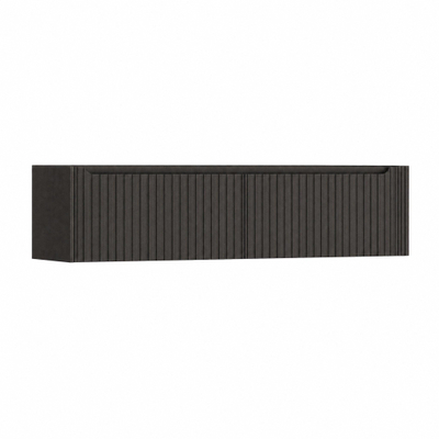 H&R Badmeubelen Juice Wastafelonderkast - 180x45x40cm - rechterhoek afgerond - 3D-front - 2 lades - geïntegreerde greep - basalt