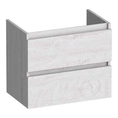 BRAUER Joy wastafelonderkast ondiep - 60x39x50cm - 2 softclose lades - greeploos - 1 sifon uitsparing - Forest Seashell met vygo wastafel SHOWROOMMODEL