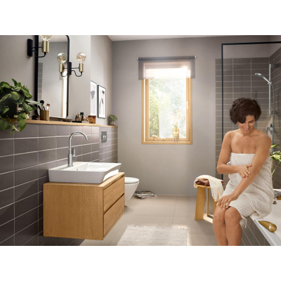Hansgrohe Rebris e 1-gats wastafelkraan - 210 met draaibare uitloop - met waste - hoogglans chroom