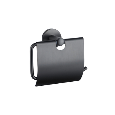 Fortifura Calvi toiletrolhouder - met klep - PVD - geborsteld gunmetal (antraciet)