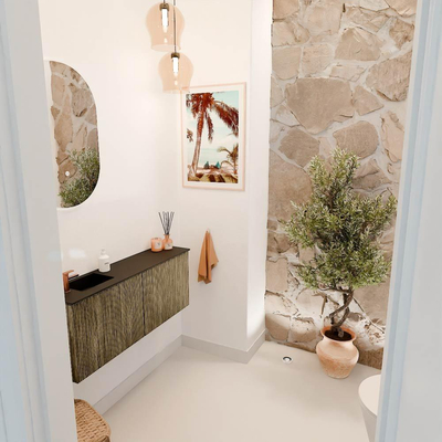 Mondiaz JOYA 100cm meuble de toilette - couleur Dusk - Vasque FAYE position Gauche 1 trou de robinet couleur Urban.