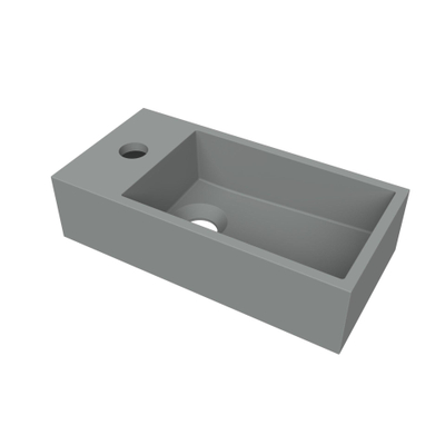 Arcqua Flair fontein - 36x18x9cm - cast marble - 1 kraangat - links - mat grijs