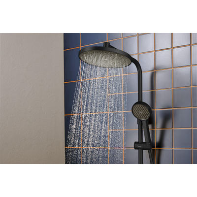 Hansgrohe Activera s showerpipe 240 - 1 jet - baduitloop - Ecostat Fine - mat zwart