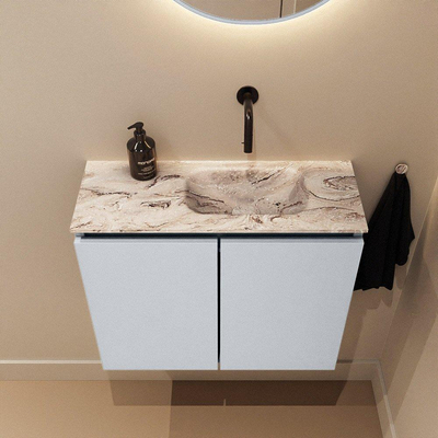MONDIAZ TURE-DLUX 60cm toiletmeubel Clay. EDEN wastafel Glace positie rechts. Zonder kraangat.