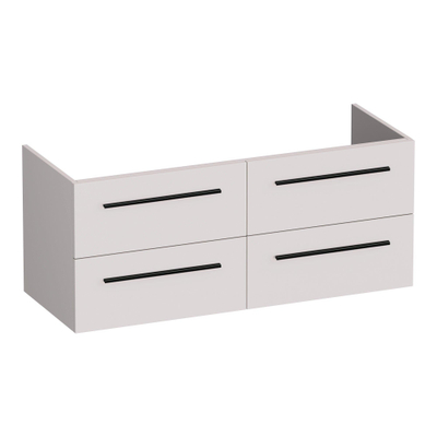 BRAUER Trust meuble de salle de bains sous-vasque 120 sans poignées rapportées 4 tiroirs à fermeture amortie et 2 découpes pour siphon - sable mat