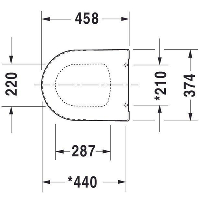 Duravit ME by Starck WC-zitting 45.8x37.4x4cm Kunststof wit Glanzend