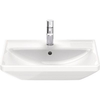 Duravit D-Neo wastafel met wondergliss 60x44x16.5cm 1 kraangat rechthoek Keramiek Wit