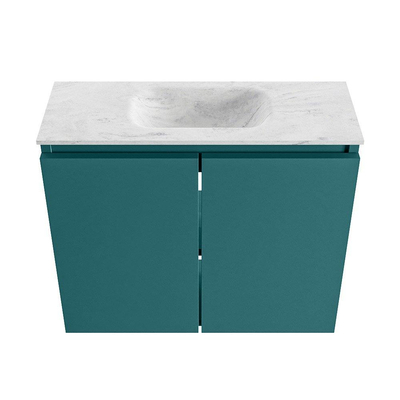 MONDIAZ TURE-DLUX Meuble de toilettes - 60cm - Smag - EDEN - lavabo Opalo - position centrale - 1 trou de robinet