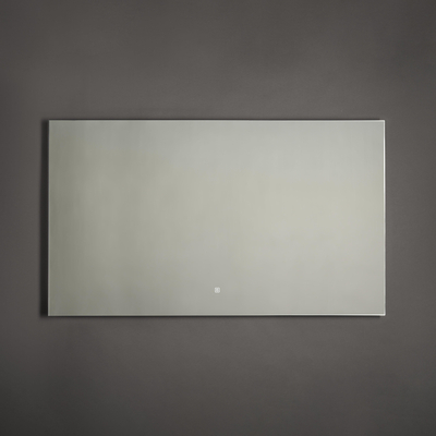 Saniclass Squared miroir – 120 x 70 cm – LED indirecte tout autour – chauffage de miroir – Aluminium mat