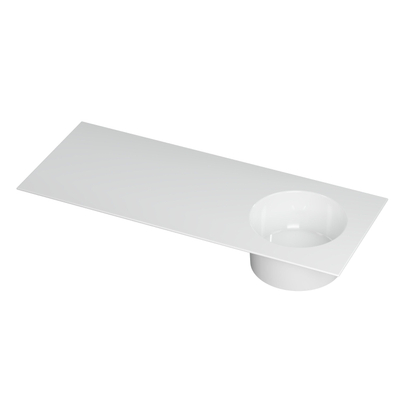 Ink ufo lavabo 120x18x48cm 0 trous pour robinet 1 lavabo porcelaine blanc brillant