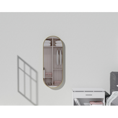 Saniclass Retro Line miroir – ovale – 38 x 90 cm – Or mat