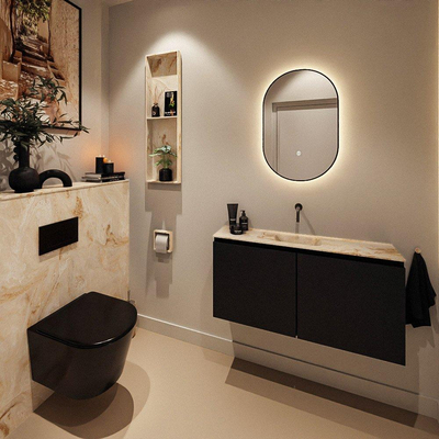 MONDIAZ TURE-DLUX 100cm toiletmeubel Urban. EDEN wastafel Frappe positie midden. Zonder kraangat.