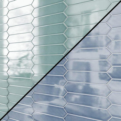 Terravito Ulvara wandtegel - 6.5x33.2cm - 8mm - Zeshoek - Blauw glans