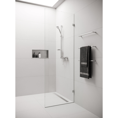 Easy Drain Compact Clean Caniveau de douche - 60cm - dryphon - réversible - bride de plancher - acier inoxydable brossé