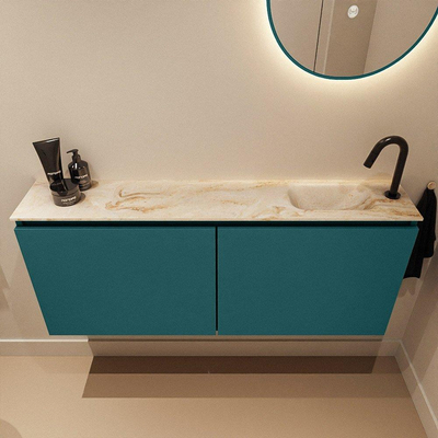 MONDIAZ TURE-DLUX 120cm toiletmeubel Smag. EDEN wastafel Frappe positie rechts. Met 1 kraangat.