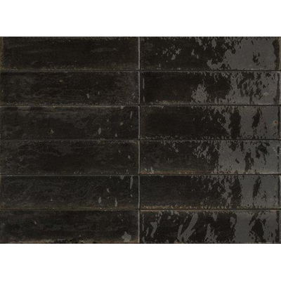 Ragno Look carreau mural 6x24cm 10mm résistant au gel porcellanato nero gloss