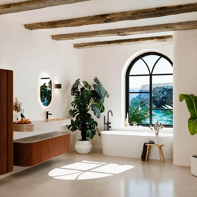 MONDIAZ THOR-DLUX 160cm meuble de salle de bains arrondi gauche + droite couleur Ruby avec 1 tiroir et 2 portes. Vasque suspendue CLOUD Droite 1 trou de robinet couleur Saba.