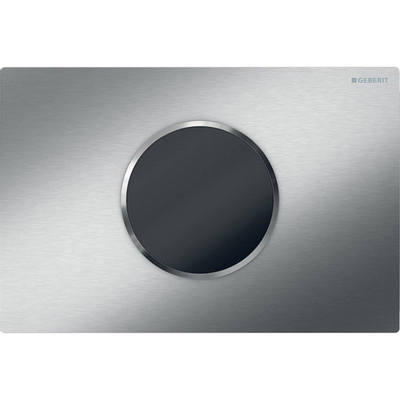 Geberit Sigma10 bedieningsplaat - 1-toets spoeling - ronde knop - reservoir 12cm - Infrarood - batterij voeding - verg,rvs geb