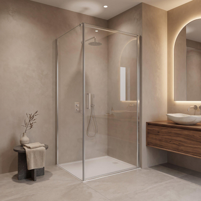 Fortifura Galeria Douchecabine - 90x140x200cm - profiel veiligheidsglas - antikalk - chroom