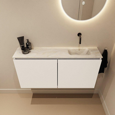 MONDIAZ TURE-DLUX 100cm toiletmeubel Talc. EDEN wastafel Ostra positie rechts. Zonder kraangat.