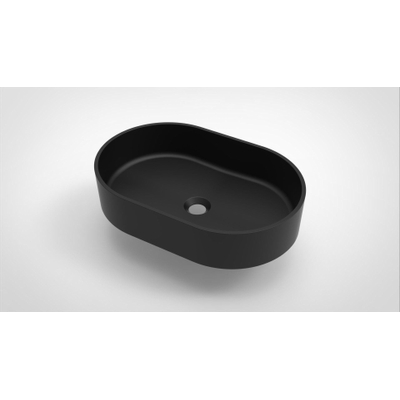 Arcqua Case vasque à poser - 55x36cm - Ovale - Marbre de synthèse Noir Mat