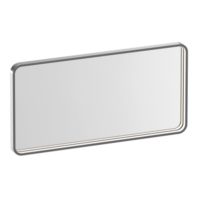 BRAUER Sapphire miroir 80 rectangulaire arrondi cadre couleur inox avec éclairage LED direct avec fonction de dimmable et de couleur et télécommande