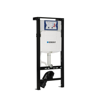 QeramiQ Dely Swirl Toiletset - 36.3x51.7cm - Inbouwreservoir met Geberit UP320 spoelmechanisme - 35mm zitting - mat zwarte metalen bedieningsplaat - ronde knoppen - mat zwart