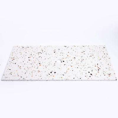 Adema Tops Topblad - 100.5x1.8x46cm - 1 afvoer - zonder kraangaten - Terrazzo crème