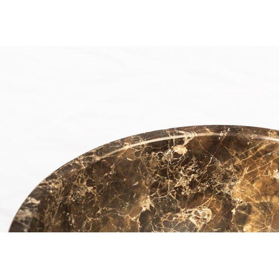 FugaFlow Efficiente Pietra Waskom - 21x21x12cm - rond - natuursteen - Dark Emperador