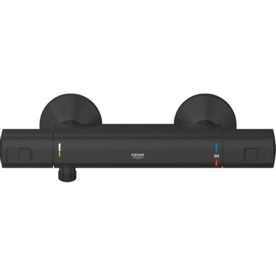 Grohe Precision Start Douchekraan - thermostatisch - zonder omstel - koppelingen - HOH=15cm - matte black (mat zwart)