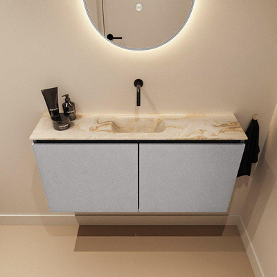 MONDIAZ TURE-DLUX 100cm toiletmeubel Plata. EDEN wastafel Frappe positie midden. Zonder kraangat.