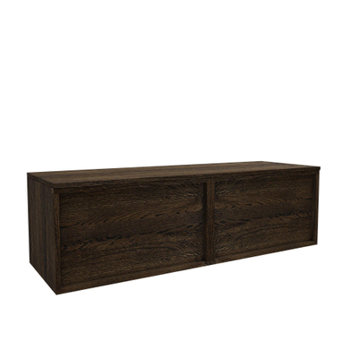 Saniclass Holz Frame Meuble de salle de bain - 140x45x40cm - plan de toilette - sans trous de robinet - 2 tiroirs - Charcoal
