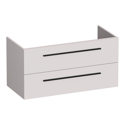 BRAUER Trust meuble sous-lavabo 100 sans poignées rapportées 2 tiroirs à fermeture douce et 1 découpe pour siphon - sable mat