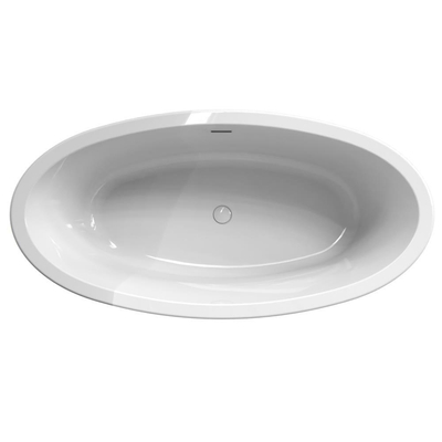 Xenz Britt baignoire îlot - 190x94x60 - incl. trop-plein/évacuation à fente - Acrylique - blanc brillant