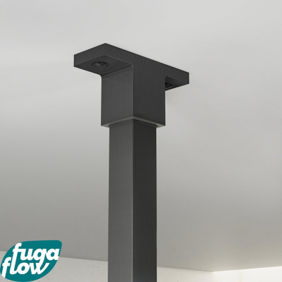 FugaFlow Eccelente Vetro Stabilisatiestang - plafond - tbv inloopdouche badkamer 125cm - Gunmetal