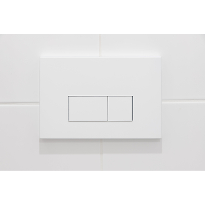QeramiQ Push Plaque de commande DualFlush pour bâti-support Geberit UP320 Métal rectangulaire blanc mat