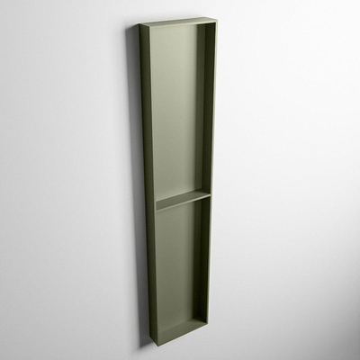Mondiaz Easy nis 29.5x89.5x8cm voor Inbouw/opbouw 2 open vakken Solid surface Army/Army