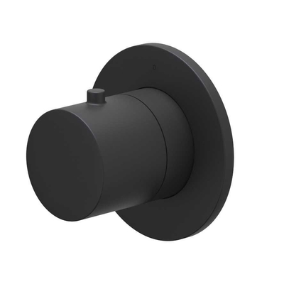 IVY Bond Partie apparente - pour mitigeur de douche encastré - robinet d'arrêt - symmetry - rosace ronde - Noir mat PED