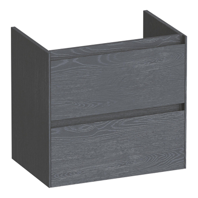 BRAUER Inspire wastafelonderkast ondiep 60 2 softclose lades - greeploos - 1 sifon uitsparing - Timber Grey