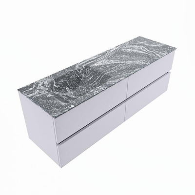 Mondiaz VICA-DLUX ensemble de meuble de salle de bain - 150cm - meuble sous-vasque cale - 4 tiroirs - lavabo encastrée cloud gauche - sans trous de robinet - version haute de 60cm - lave