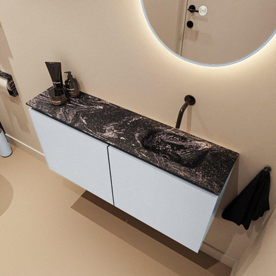 MONDIAZ TURE-DLUX meuble WC 100cm Clay. Lavabo EDEN Lava position droite. Sans trou de robinet.