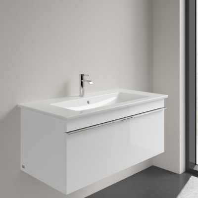 Villeroy & Boch Venticello Lavabo pour meuble avec lavabo au centre 100x50cm avec 1 trou pour robinetterie (et 2 trous perçables) avec trop plein ceramic+ blanc